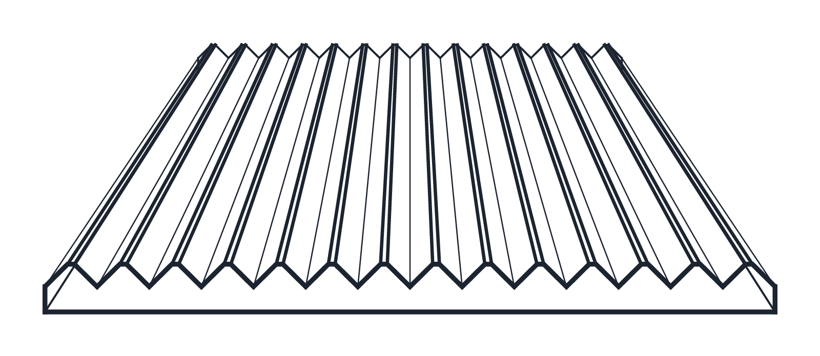 Unity In-House Fluted door front, technical drawing
